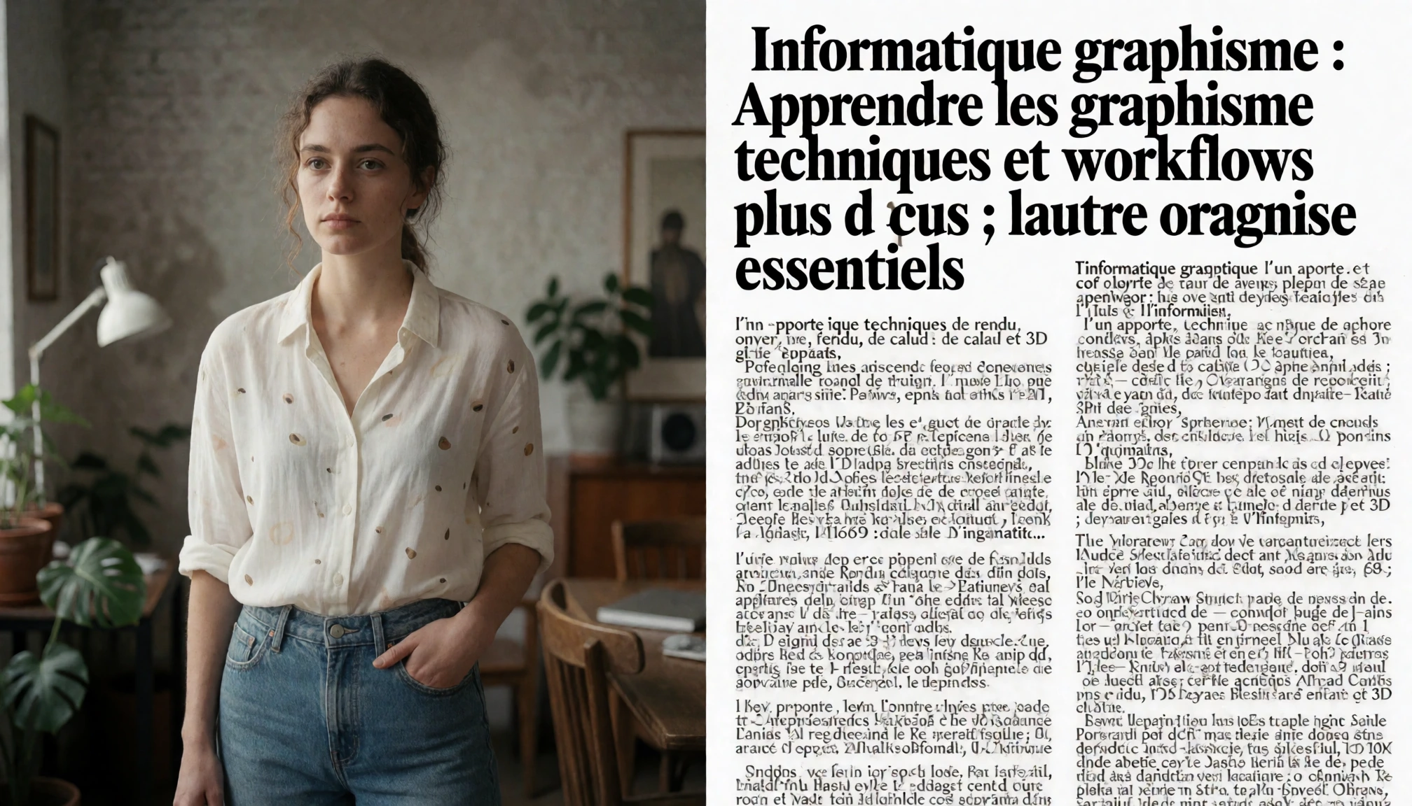 Ambiance graphique pour l’article « Informatique graphisme : Apprendre les techniques et workflows essentiels »